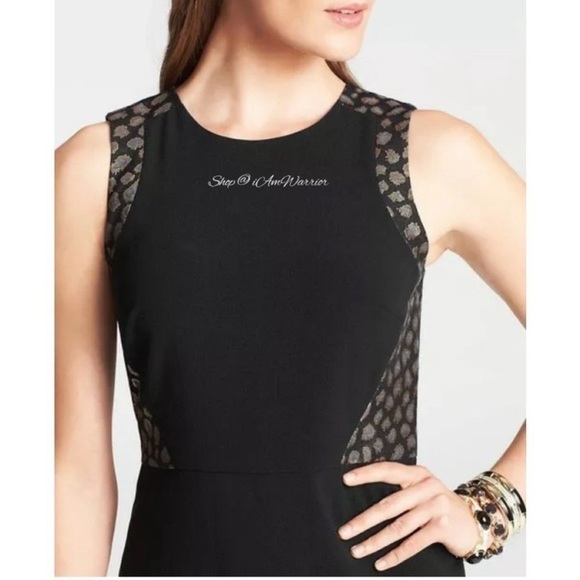 Ann Taylor leopard jacquard black sleeveless sheath dress *shop@iamwarrior - Picture 2 of 9